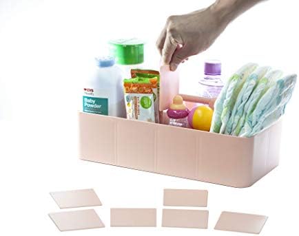 -Large Portable Caddy, DIY Dividers, 8 Compartments, School Office Supplies Home Business Basket with Handle Storage Organizer Made in USA (10 PACK, Indie Pink) - Image 3