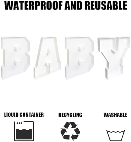 Plastic Fillable BABY Letter Board, BABY Shower PLA Charcuterie Acrylic Letters, Reusable Party Decor Centerpiece Tray - Image 5