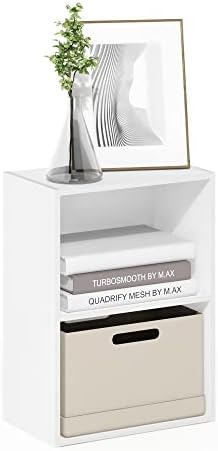 Furinno LUDER 2-Tier Book Shelf, Open Shelves Bookshelf, White - Image 5