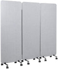 VIVO Freestanding 72 x 66 inch Privacy Panel, Mobile Cubicle Divider, x3 24 inch Wall Partitions, Gray, PP-3-T072G-M by VIVO