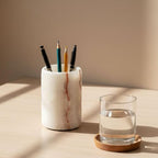 Radicaln Marble Pen Holder for Desk 4" - Pencil Holder & Makeup Brushes Cup - Image 5