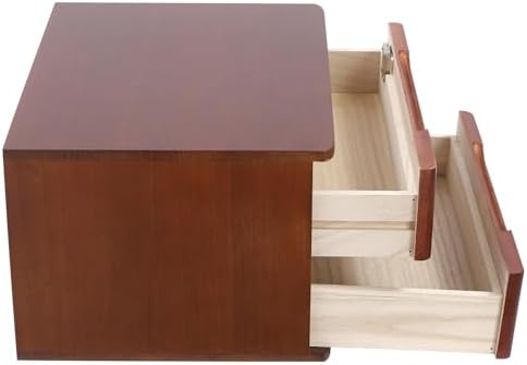 Wood Desk Organizer with 2 Drawers, Lockable Desktop Countertop Storage Cabinet for Home Office Supplies File Tabletop Organizing Unit (Dark Brown) - Image 7