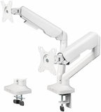 VIVO Dual Pneumatic Arm Ultra-Wide Monitor Mount for up to 35 inch Screens, Holds 26.4 lbs per Arm, Desk Mount Monitor Stand for 2 Ultrawides, White, STAND-V200OW by VIVO