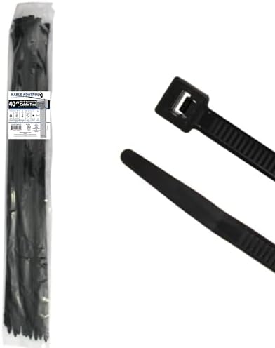 Kable Kontrol Cable Zip Ties, 40 Inch, 50 Pcs, HD 250lbs Test, Black by KABLEKONTROL%C2%AE