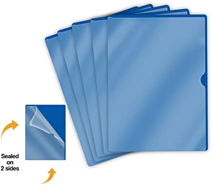 Navy Blue Vinyl Folders, Heavy Duty Plastic Folders with Clear Front Pocket, Doctor Stuff, Letter Size L-Type Document Holder for Home, Office and Medical, Pack of 100 - Image 2