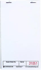 National Checking Company Unilined Single Copy Paper GuestChecks White, 6" Length x 3.5" Width | 50 Checks/Book, 100 Book/Case by NCCO