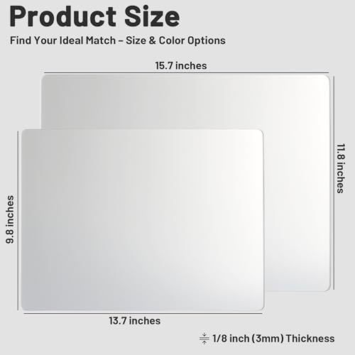 Glass Gaming Mouse Pad, Hard Mousepad for Gaming, 15.7” x 11.8” Ultra-Smooth Micro-Etched Surface Mousepad, Improved Precision & Speed, Anti-Slip Base, Silver - Image 2