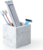 Real Luxurious Natural Marble Toothbrush Holder & Makeup Brush Organizer - Image 2