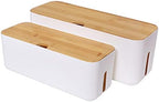 Changsuo Cable Management Box Set Cable Organizer Boxes for Extension Cord Power Stripe Surge Protector Wire Management Organizer Cover Hider for Desk Home Office Kitchen (Small & Large White) by ChangsuoProducts