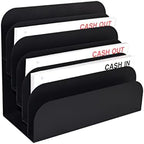 BankSupplies STEELMASTER 6 Slot File and Desk Organizer Paper Organizer Black Powder Coat Finish by BankSupplies