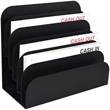 BankSupplies STEELMASTER 6 Slot File and Desk Organizer Paper Organizer Black Powder Coat Finish by BankSupplies