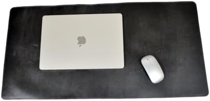 Premium Leather Desk Mat, 32x16 Inches Large Desktop Protector, Computer Gaming Mouse Pad, Office Table Blotter (Black) - Image 2