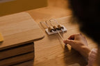 OAKYWOOD Magnetic Cable Holder – Charging Cable Clips – Desk Cord Organizer – 9.6x4.8x2.2 cm – Oak Holder with White Base - Image 3