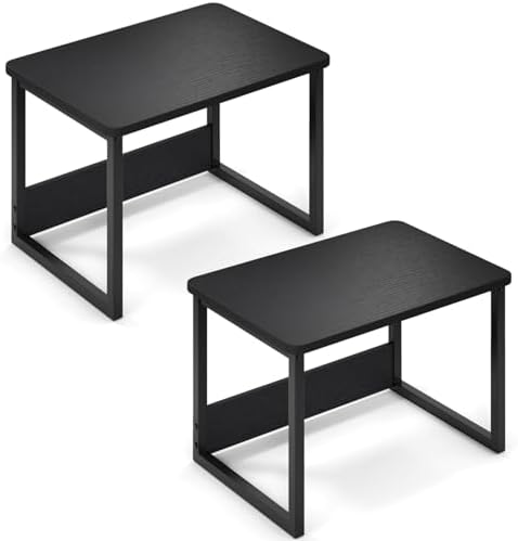 MARTY Desktop Printer Stand 2 Pack Printer Shelf for Desk Home/Office,Black by MARTY