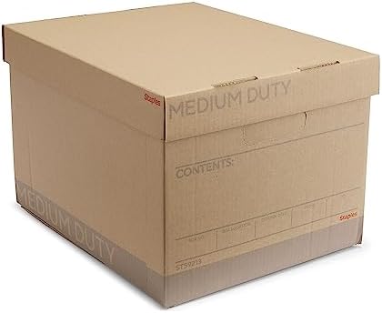 Staples Medium-Duty 100% Recycled Storage Boxes, Letter/Legal, 12-Pack by Staples
