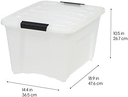 IRIS USA 4-Pack 32 Quart Storage Bins with Lids, Pearl - Image 2
