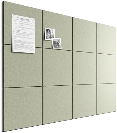 Bumusty 48"x 36" Large Felt Bulletin Board Tiles, Sage by BUMUSTY