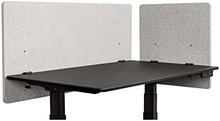 Stand Up Desk Store ReFocus Clamp-on Acoustic Desk Divider Privacy Panel that Reduces Noise and Visual Distractions (Cool Gray, 23.6" x 23.6") - Image 3