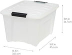 IRIS USA 8 Pack Stackable Storage Bin, 32 Quart Plastic Container Totes with Latching Lids for Home and Office Organization, Pearl - Image 3