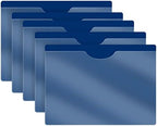 Navy Blue Plastic Folders with Closed Sides, Doctor Stuff, Letter Size, Clear Front Top Loading Job Jacket, Documents Holder for Office, High School and Medical Files, Pack of 50 by DoctorStuff