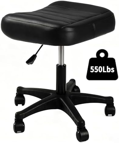Ergonomic Adjustable Under Desk Footrest,Ottoman with Wheels by LIMKOMES