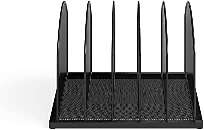 Safco Onyx Desk Organizer 5 Upright Sections, Vertical File Holder Mail Sorter Black Home, Office or Classroom Desktop Organization (3215BLKD) - Image 2