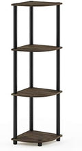 Furinno TURN-N-TUBE Corner Shelf, 4-Tier Corner Bookshelf, Display Storage Shelves with Open Shelves, for Organization and Storage, Living Room, Home Office, Garage, Columbia Walnut by Furinno-FitsYourSpaceFitsYourBudget