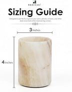 Radicaln Marble Pen Holder for Desk 4" - Pencil Holder & Makeup Brushes Cup - Image 3