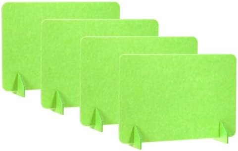 PATIKIL Desk Divider, 4 Set 24 x 16 Inch Acoustic Freestanding Desk Divider Desk Privacy Panel with 8 Pcs Support Feet for Library Office Workstation,Green by PATIKIL