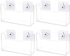 OMISTAR 4 PCS Post Card Holder Display Stand, 6.5 x 4 Inch Clear Acrylic Wall Mount Postcard Holder with Adhesive Suction Base, Mail Holder Box for Index Organizer Desk Table Home Office (4PCS) - Image 6