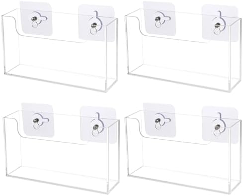 OMISTAR 4 PCS Post Card Holder Display Stand, 6.5 x 4 Inch Clear Acrylic Wall Mount Postcard Holder with Adhesive Suction Base, Mail Holder Box for Index Organizer Desk Table Home Office (4PCS) - Image 6