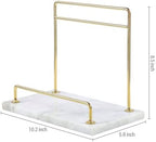 MyGift Modern Marble Cookbook Stand, Kitchen Countertop Recipe Holder Stand with Brass Tone Metal Rail - Image 6