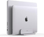 JOKItech Double Aluminum Laptop Vertical Stand Organizer, Sturdy Notebook Computer Holder Stand Compatible with New Liquid Retina XDR Apple MacBook Air/Pro/Neo, Mac mini, Apple TV & iPad Pro - Silver - Image 6
