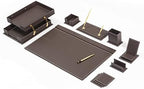 MOOGCO Desk Organizers - Desk Accessories - Leather Desk Organizer - Bonded Leather Set - Office Desk Accessories - Home Office Accessories - Desk Supplies - Leather Desk Set - Office Accessories by MOOGLLC