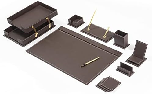 MOOGCO Desk Organizers - Desk Accessories - Leather Desk Organizer - Bonded Leather Set - Office Desk Accessories - Home Office Accessories - Desk Supplies - Leather Desk Set - Office Accessories by MOOGLLC