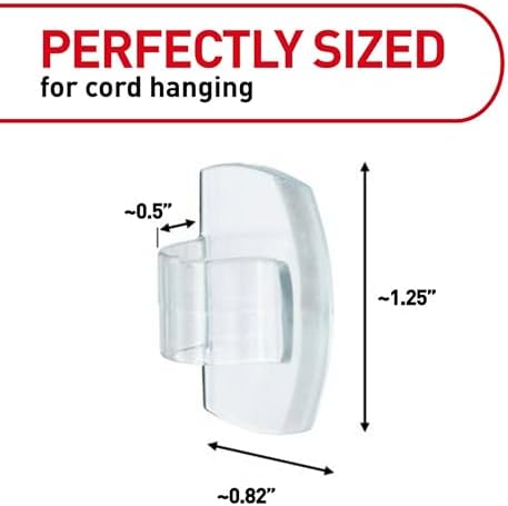 Command Round Cord Clips, Damage Free Hanging Cable, for Hanging Electrical Cables, 26 Clear Cord Clips and 32 Strips - Image 3