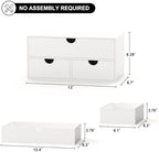 Bamboo Desk Organizer with Drawers Desktop Storage Drawers for Bills Office Supplies Kitchen Utensils Organizing Tool for Home Classroom Organization No Assembly (White) - Image 3