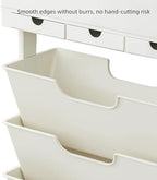 5 Tier Rolling Book Cart Multi-Functional Movable Storage Bookshelves - Image 5