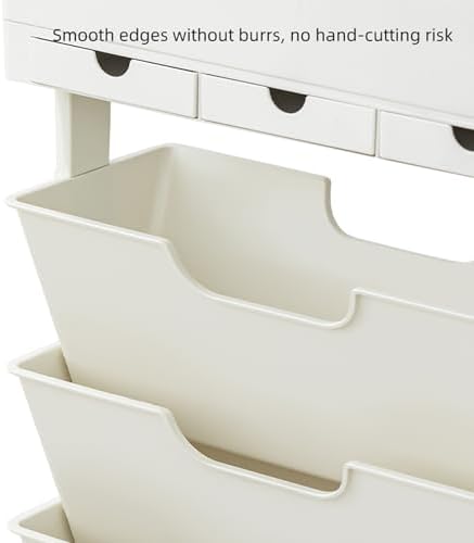 5 Tier Rolling Book Cart Multi-Functional Movable Storage Bookshelves - Image 5