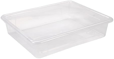 Storex Flat Storage Tray, Letter Size, 10 x 13 x 3 Inches, Unbreakable Clear, 5-Pack by Storex