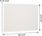 24'' x 36'' Large Linen Bulletin Board, Cork Board for Walls, White European Frame Style, Vision Board, Pin Wood, Ideal for Shool, Home and Office - Image 2