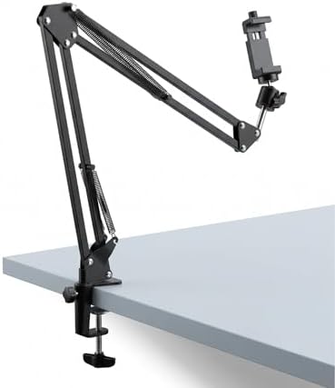 Overhead Phone Mount with Table Clamp – Stable Top-Down Phone Holder for Drawing, Tracing, Filming & Crafts – Adjustable Desk Clamp Stand for Creators by DaVinciEye