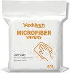 4" x 4" Durable & Absorbent Microfiber Wipes (400 Pcs, 200GSM) by PrecisionCleanroomSupplies