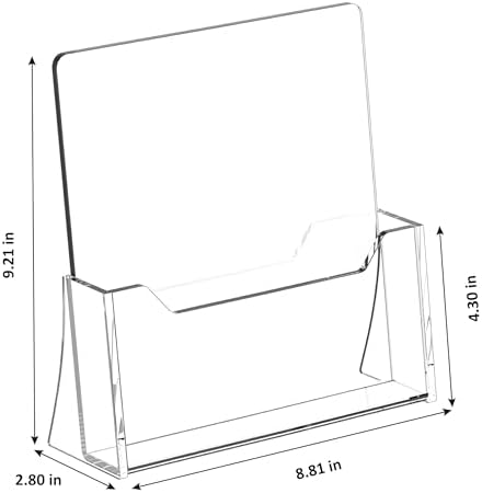 Acrylic Brochure Holder 8.5 x 11 inch 6 Pack, Flyer Holders Display Stand - Image 2