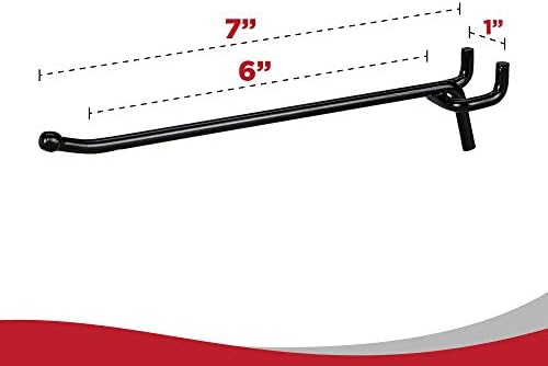 Presa Heavy Duty Black Steel Peg Board Shelving Hooks, 6-Inch, 50-Pack - Image 4