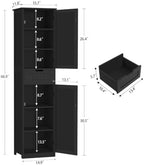 Iwell 66.9" Tall Bathroom Storage Cabinet with 2 Doors & 1 Drawer - Image 3
