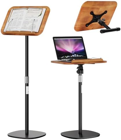 Adjustable Floor Book Stand with Wood Panel for Hands Free Reading by Unknown
