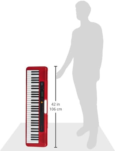Casio Casiotone CT-S200RD – 61-Key Portable Keyboard for Beginners | 400 Tones, 77 Rhythms, LCD Display, Dance Music Mode, USB-MIDI, Stereo Speakers | Includes Power Supply & Music Rest | Red - Image 6