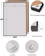Fabric Bulletin Board 30x20 inches,Black Aluminum Framed Wall Pin Board - Image 6