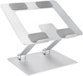 Amazon Basics Sturdy and Portable Ergonomic Laptop Stand for Desk, Height Adjustable Riser with Ventilated Cooling, Foldable, Fits all Laptops up to 15.6 Inch, Silver by AmazonBasics